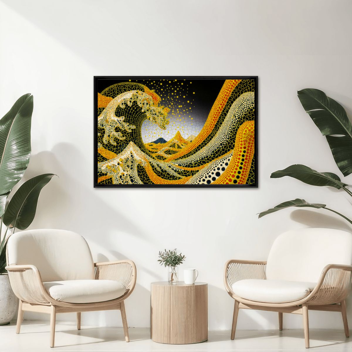 Wooden Jigsaw Puzzles 1000 pcs - Hokusai × Kusama – The Great Pumpkin Wave Artwork -  | Japanese Art Jigsaw Puzzle