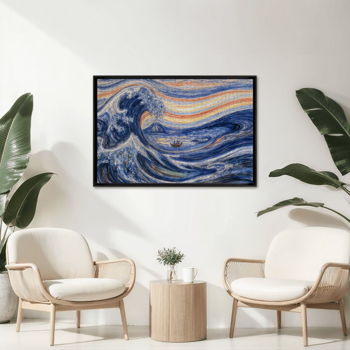 Wooden Jigsaw Puzzles 1000 pcs - Hokusai × Munch – The Silent Scream of Fuji -  | Japanese Art Jigsaw Puzzle