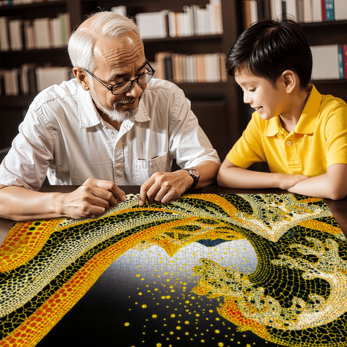 Wooden Jigsaw Puzzles 1000 pcs - Hokusai × Kusama – The Great Pumpkin Wave Artwork -  | Japanese Art Jigsaw Puzzle