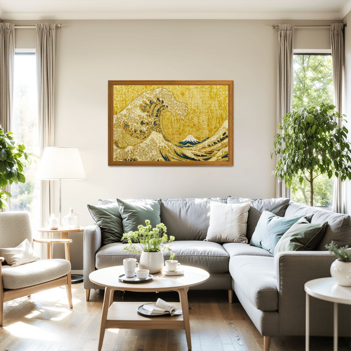 Wooden Jigsaw Puzzles 1000 pcs- Hokusai × Klimt – The Golden Wave of Eternity -  | Japanese Art Jigsaw Puzzle