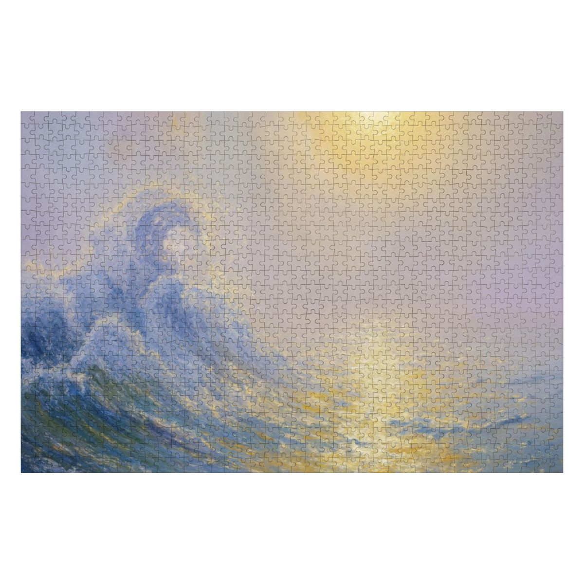 Wooden Jigsaw Puzzles 1000 pcs - Hokusai × Monet ‐ The Golden Wave of Silence -  | Japanese Art Jigsaw Puzzle