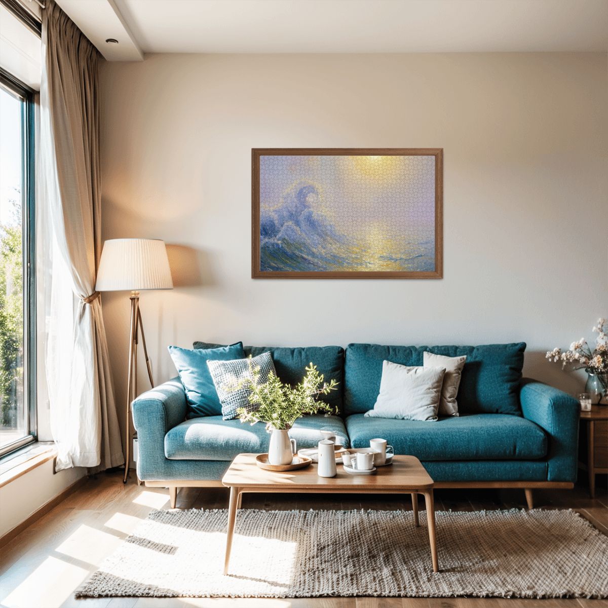 Wooden Jigsaw Puzzles 1000 pcs - Hokusai × Monet ‐ The Golden Wave of Silence -  | Japanese Art Jigsaw Puzzle