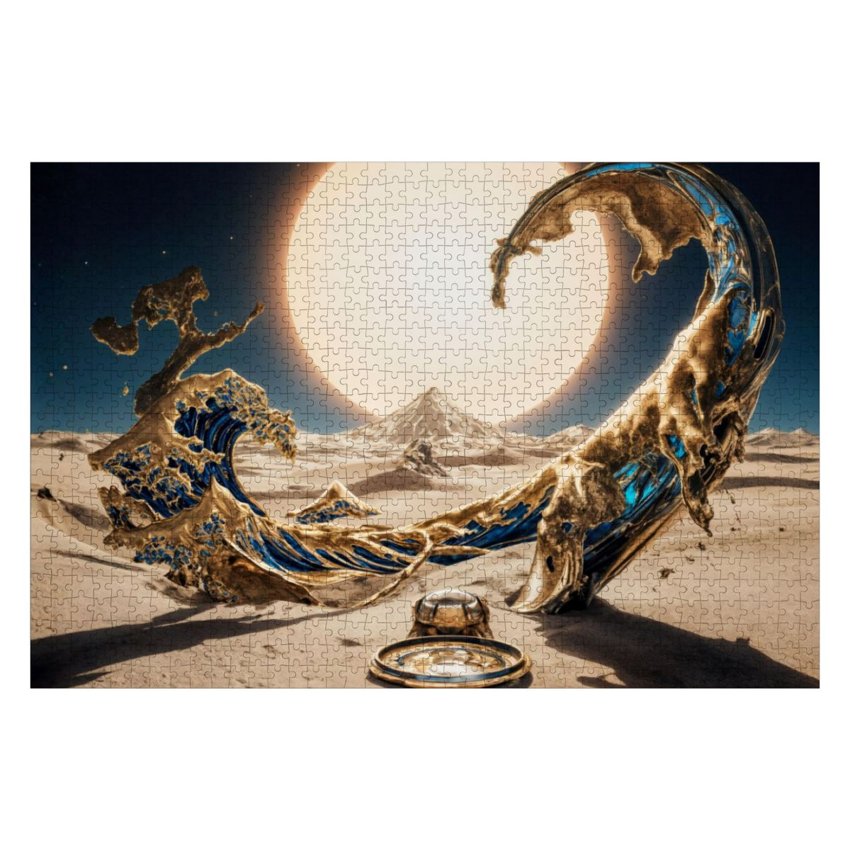 Wooden Jigsaw Puzzles 1000 pcs - Hokusai × Dali ‐ The Surreal Wave of Eternity -  | Japanese Art Jigsaw Puzzle