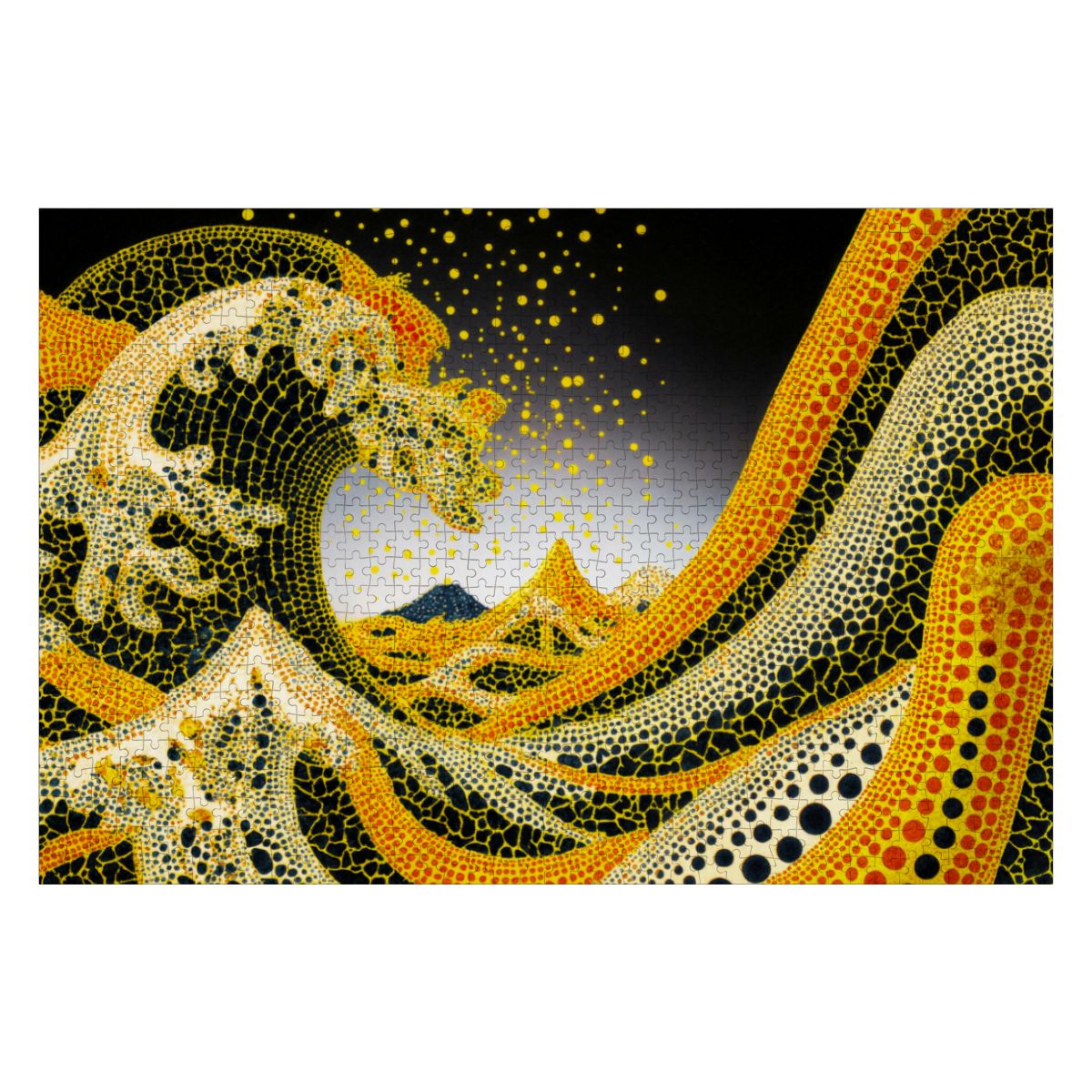 Wooden Jigsaw Puzzles 1000 pcs - Hokusai × Kusama – The Great Pumpkin Wave Artwork -  | Japanese Art Jigsaw Puzzle