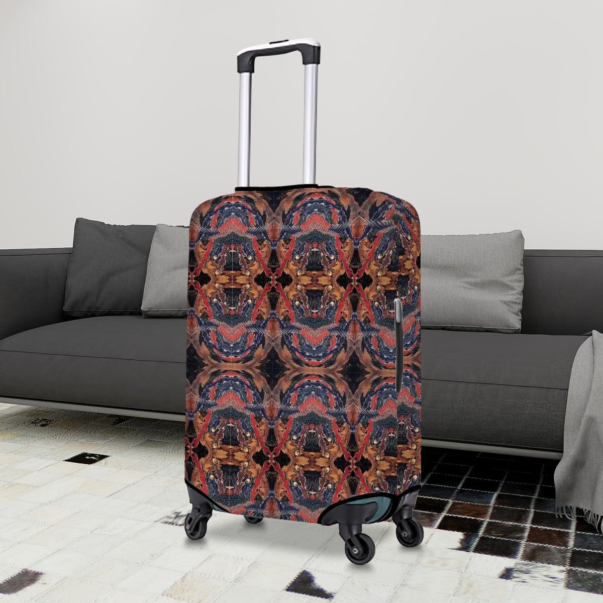 Lightweight Luggage Cover ー　Hokusai Phoenix – Japn Art Pattern
