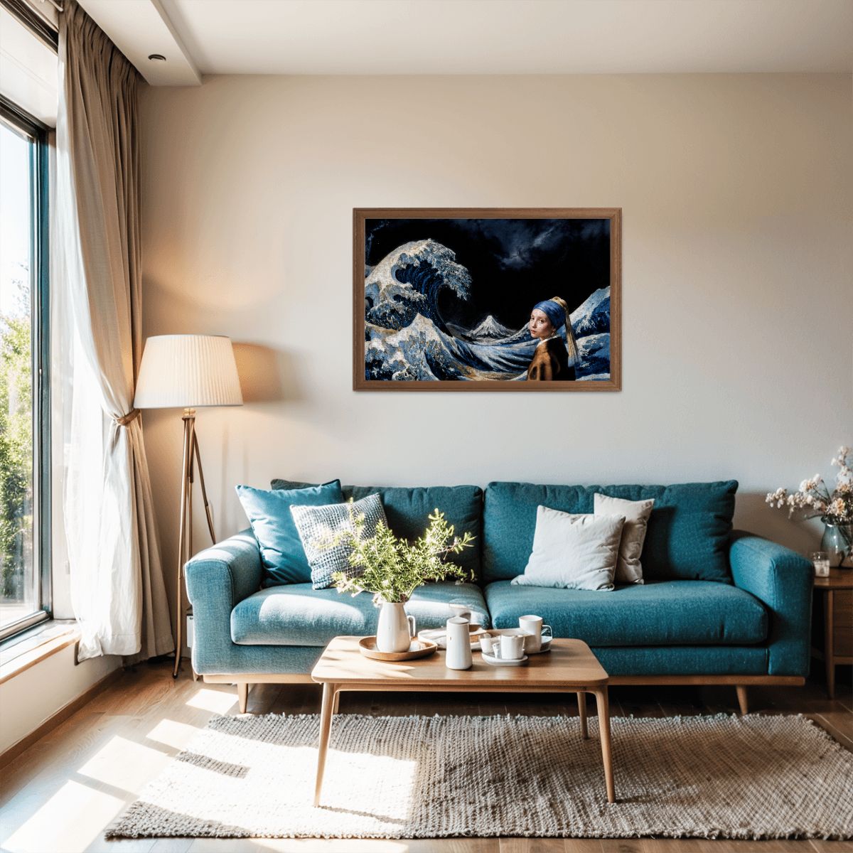 Wooden Jigsaw Puzzles 1000 pcs - Hokusai × Vermeer – The Stillness Within the Wave Puzzle -  | Japanese Art Jigsaw Puzzle