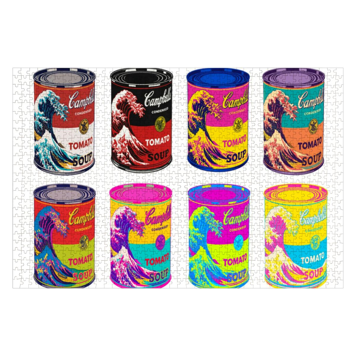 Wooden Jigsaw Puzzles 1000 pcs -Hokusai × Warhol – Eight Cans of Infinity -  | Japanese Art Jigsaw Puzzle