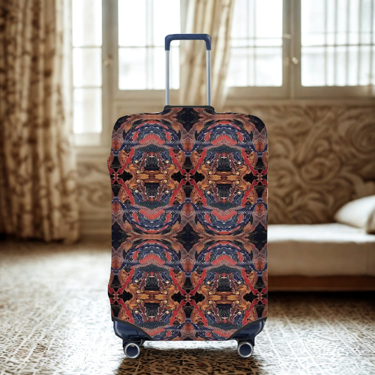 Lightweight Luggage Cover ー　Hokusai Phoenix – Japn Art Pattern