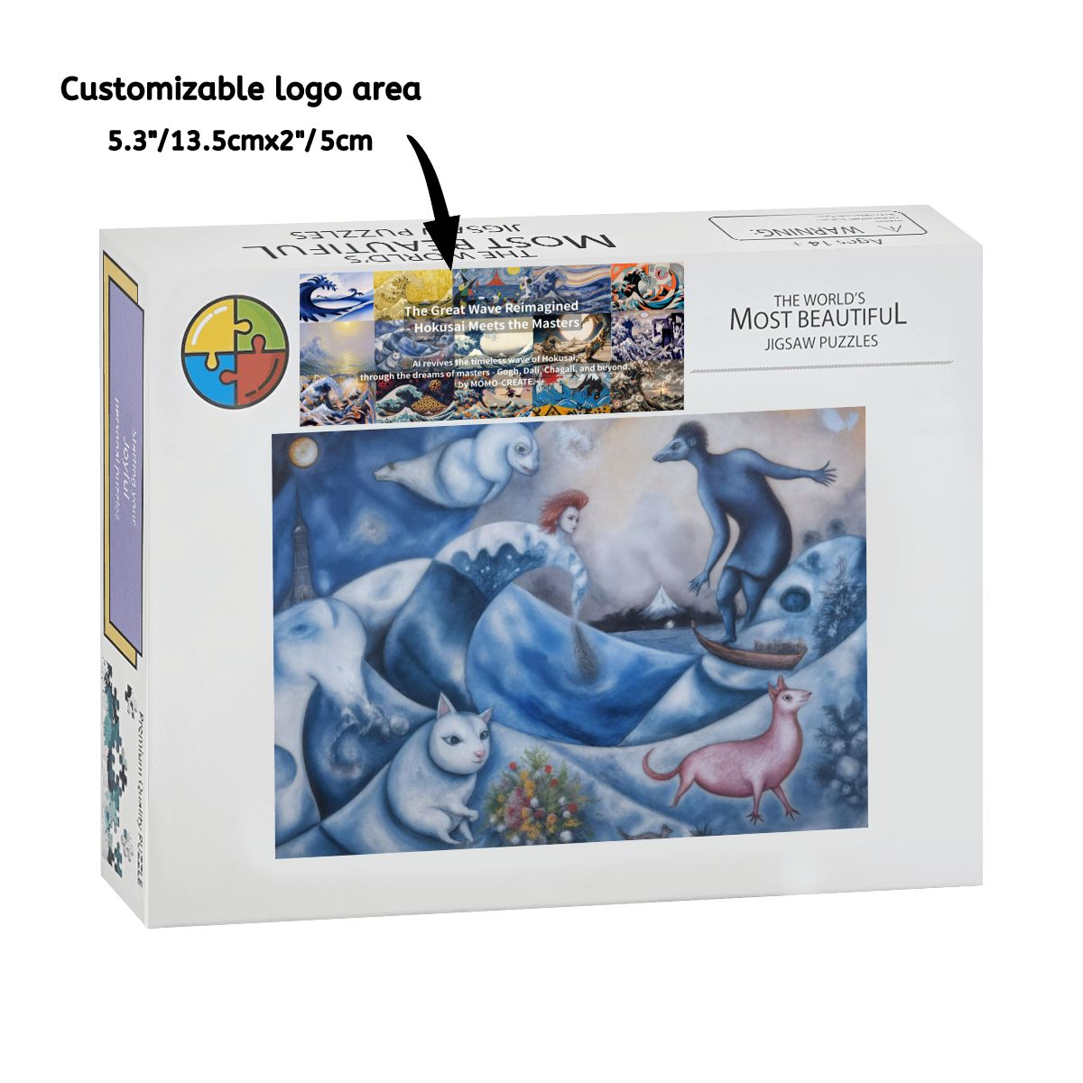 Wooden Jigsaw Puzzles 1000 pcs - Hokusai × Chagall – The Floating Wave of Memory -  | Japanese Art Jigsaw Puzzle